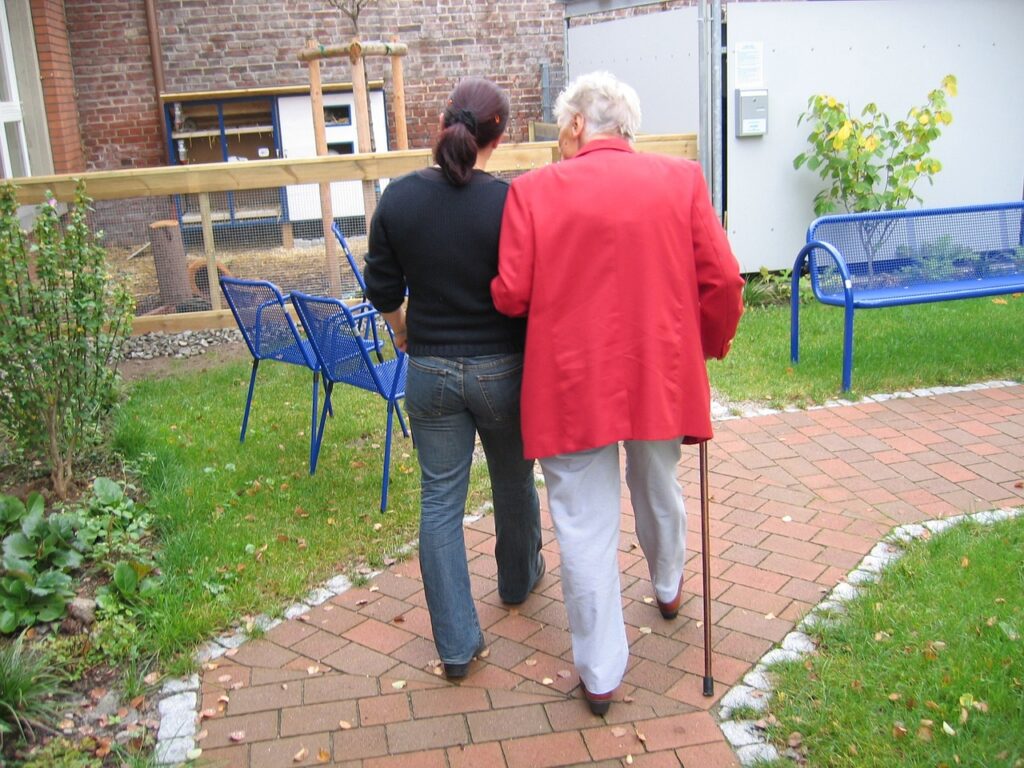 resident-and-staff-walking
